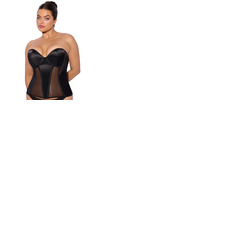 House Of Desire Juliet Satin & Mesh Plunge Underwire Corset