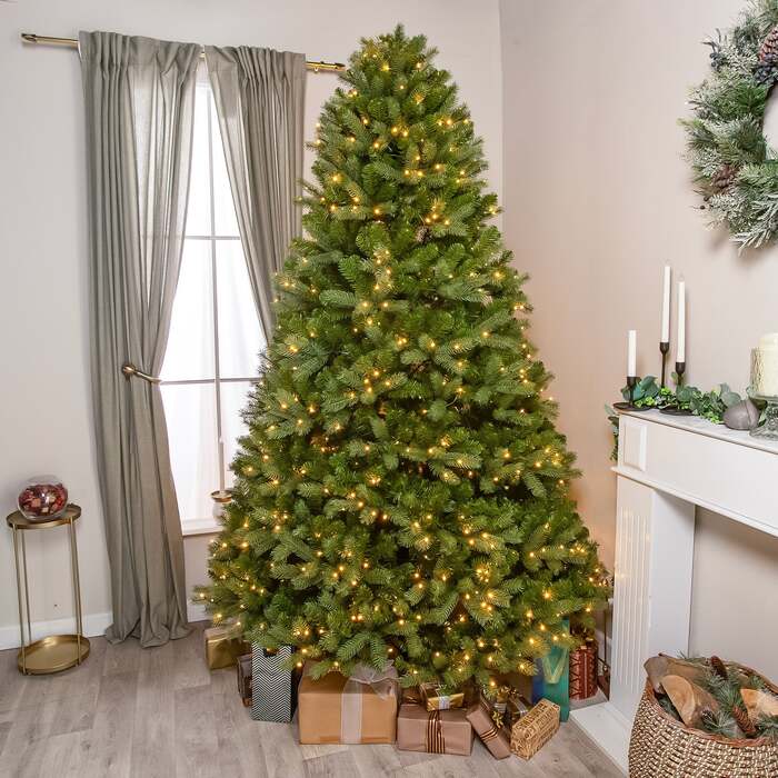 Clarendon Artificial Pre-Lit PE Christmas Tree 6. 5FT, 7. 5FT, 6. 5ft (2m)
