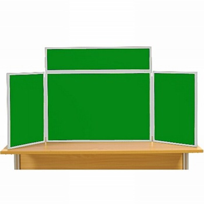 Midi Desk Top Display Stand Grey Frame/Green Fabric