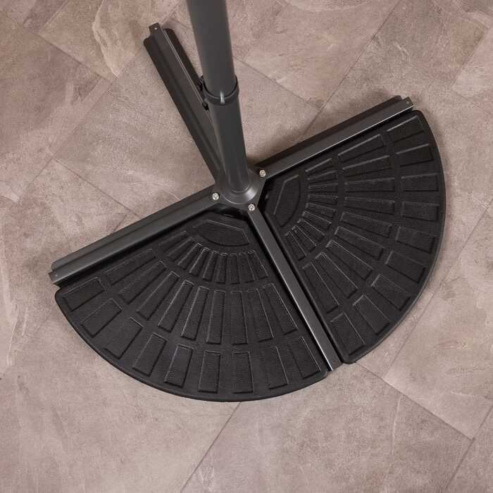 2 Segment Banana Parasol Base - Dark Grey