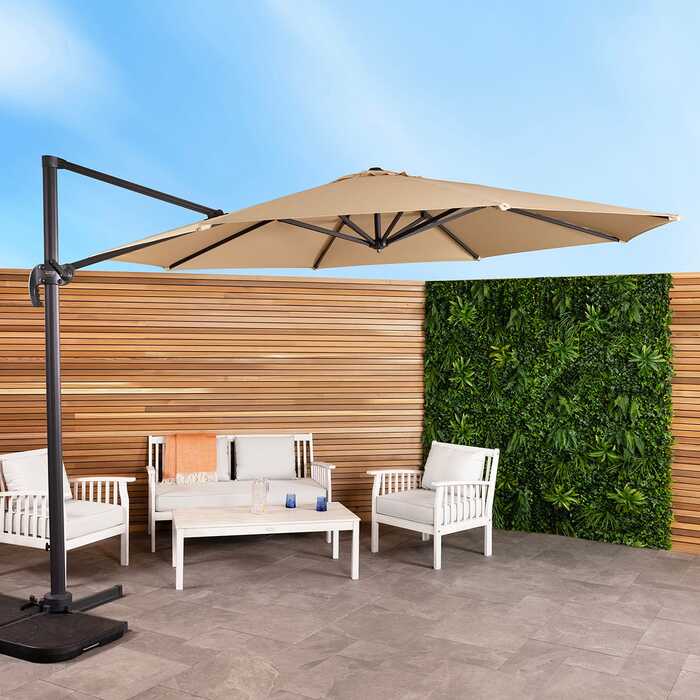 3. 5m X-Large Hanging Banana Parasol Parasol - Beige