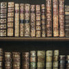 Antique Bookcase Wallpaper Brown