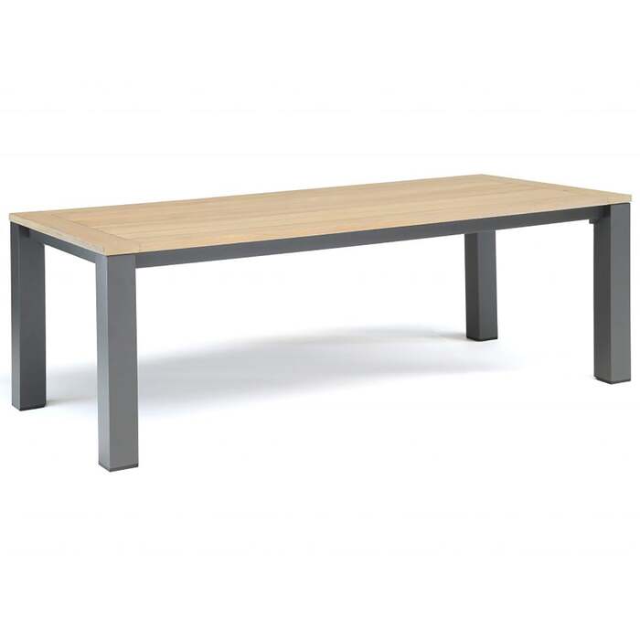 Kettler Elba Signature Teak Top Aluminium Rectangular Dining Table 2. 2m x 1m Grey