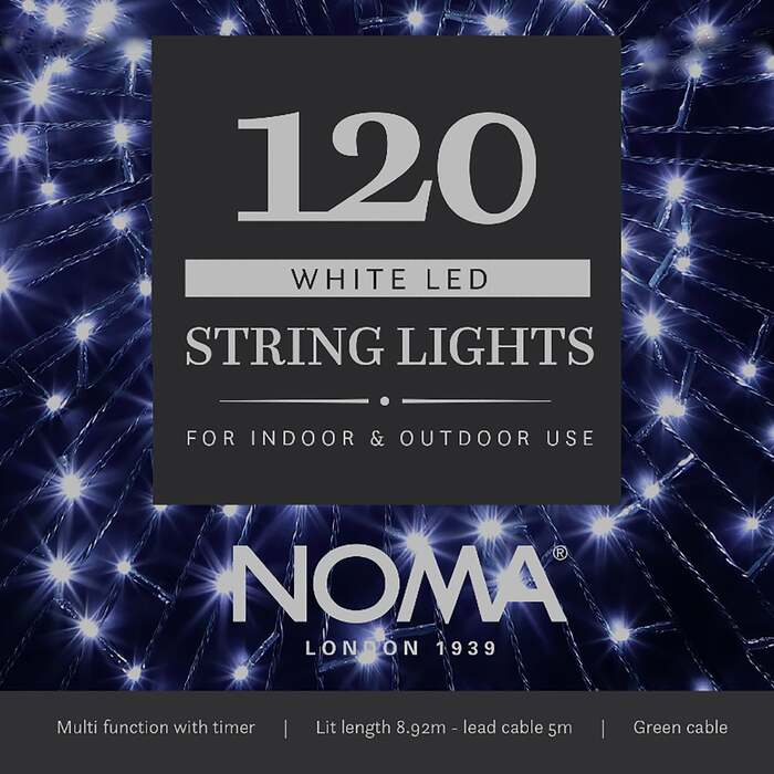 Noma Christmas 120, 240, 360, 480, 720, 1000 Multifunction Lights with Green Cable