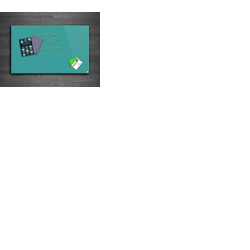 Casca Magnetic Glass Writing Board 1000 x 800mm, Green Teal