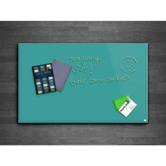 Casca Magnetic Glass Writing Board 1000 x 1000mm, Green Teal