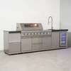 Draco Grills 6 Burner BBQ Modular Outdoor Kitchen with Double Drawers, Single Fridge and Sink Unit, Mid May 2026