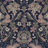 Folk Floral Wallpaper Navy