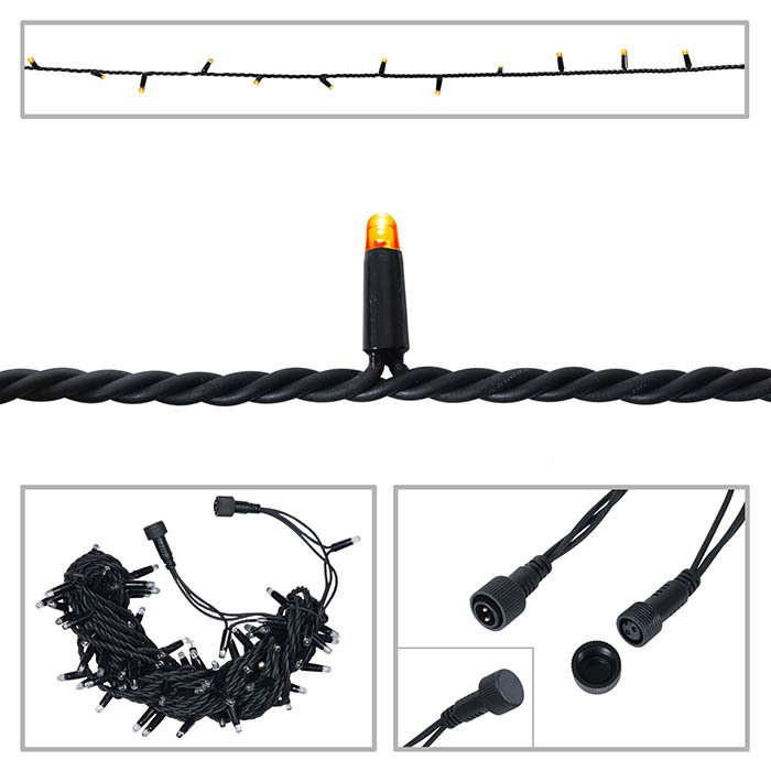 LED String Light Rubber Connectable Design in Orange