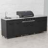 Draco Grills Titan 4 Burner Black Outdoor Kitchen Gas Barbecue with Double Cupboard and Sink, Mid February 2026