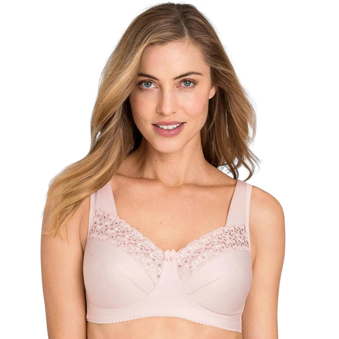 Miss Mary Of Sweden Broderie Anglaise Full Cup Non Wired Bra - Dusty Pink - 44G