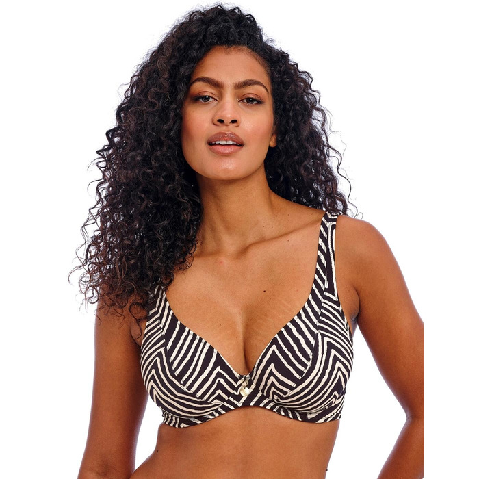 Freya Fiji Falls High Apex Bikini Top - Black - 32HH