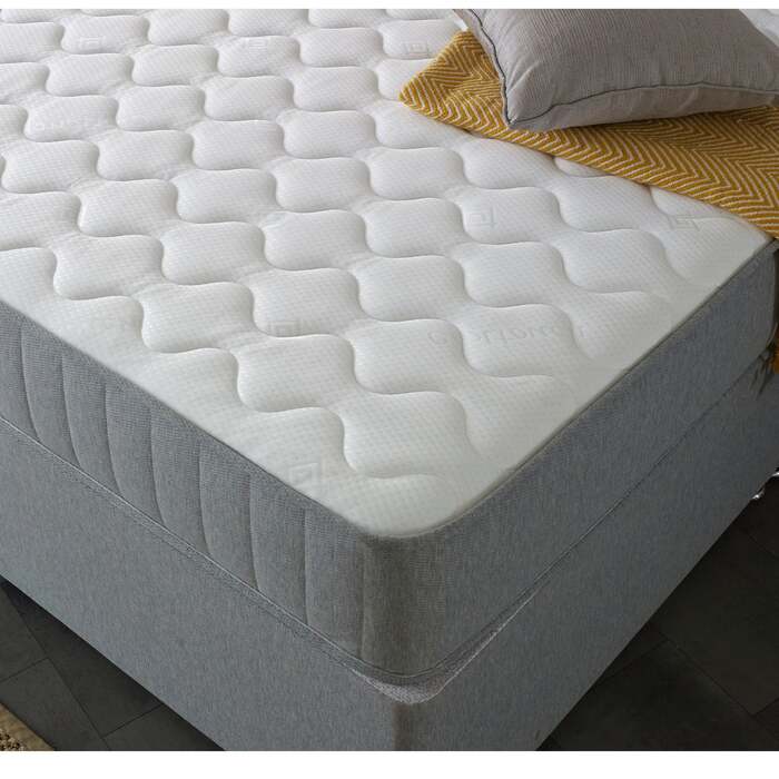 Starlight Beds 9" Deep Open Coil Stylish Grey Border Comfort Finish Memory Foam and Spring Mattress - 2ft6 by 5ft9 Shorty Mattress (75cm by 175cm)