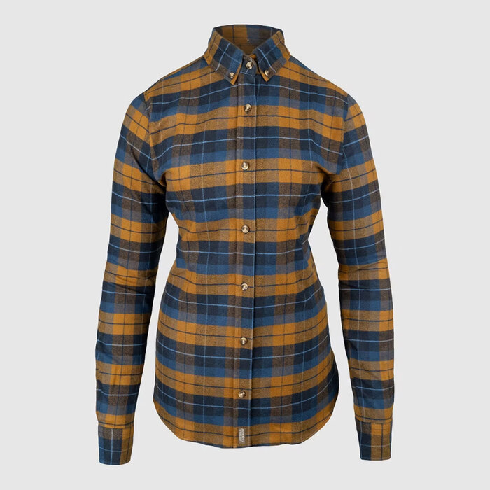 Jack Pyke Women's Bleasdale Heavy Flannel Shirt Navy Russet 16
