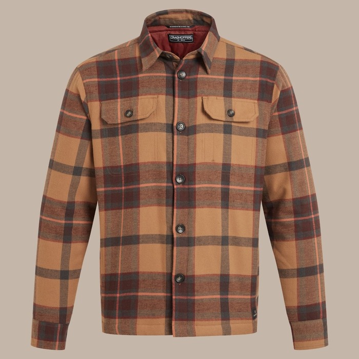 Craghoppers Men's Burnbank Insulated Overshirt Earthenware Check L