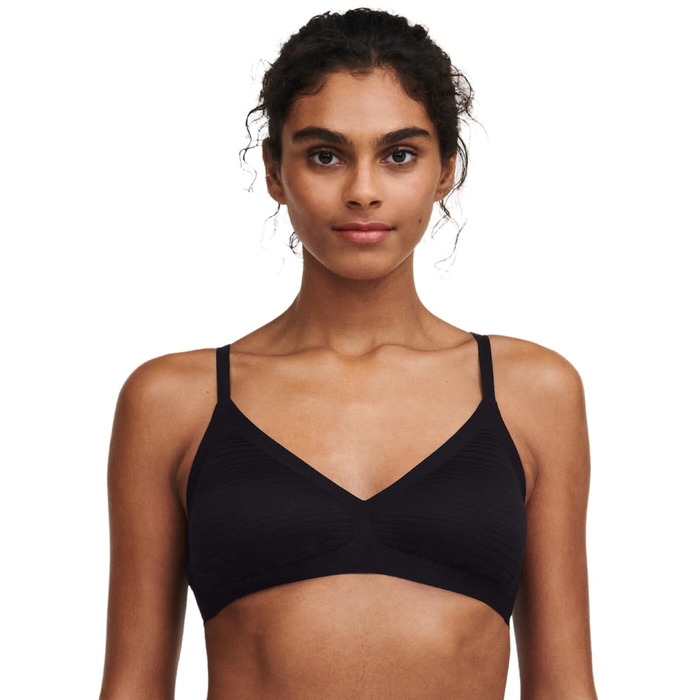 Chantelle SoftStretch Stripes Padded Bralette - Black - XS/S