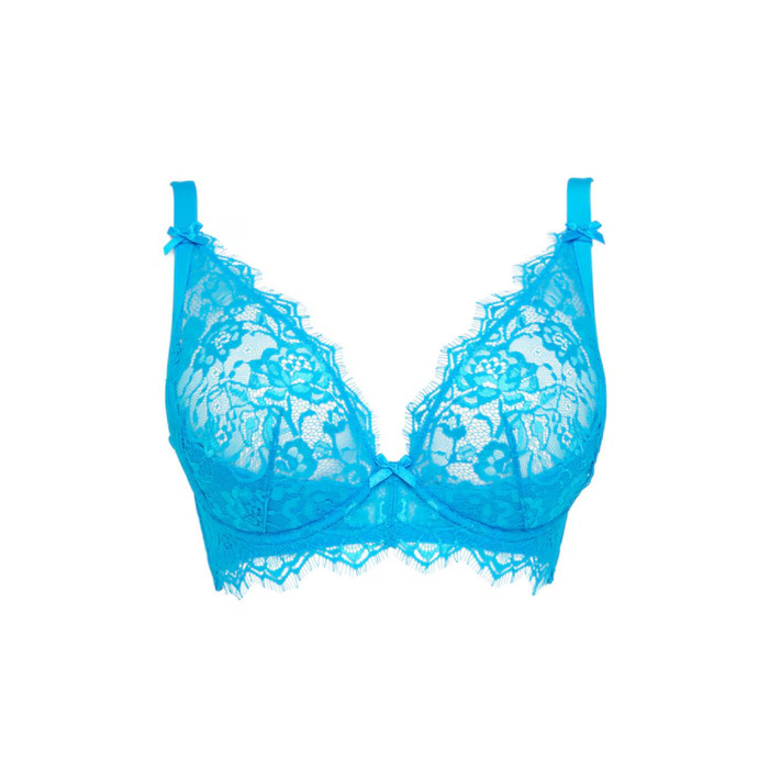 Figleaves Pulse Lace Plunge Bra - Aqua - 32E