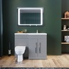 ELEGANT 1100mm Right Hand High Matt Grey Vanity Unit & Back to Wall Toilet Unit with D