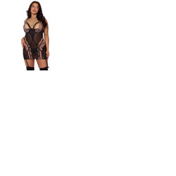 House Of Desire Nova Blacklight Lace Chemise & Thong Set