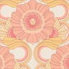 Retro Floral Motif Wallpaper Peach