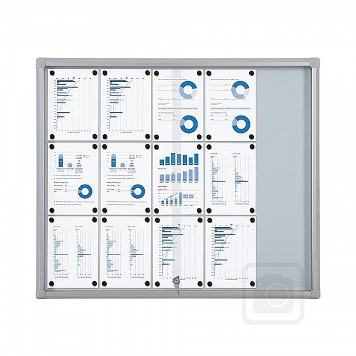 Whiteboard with Locking Sliding Glass Doors