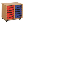 12 Shallow Tray Unit Maple Finish Red