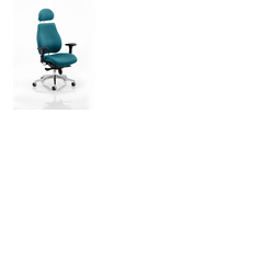 Chiro Plus 'Ergo' Posture Chair with Arms and Headrest Maringa Teal
