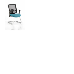 Portland Cantilever Visitor Chair Maringa Teal fabric seat