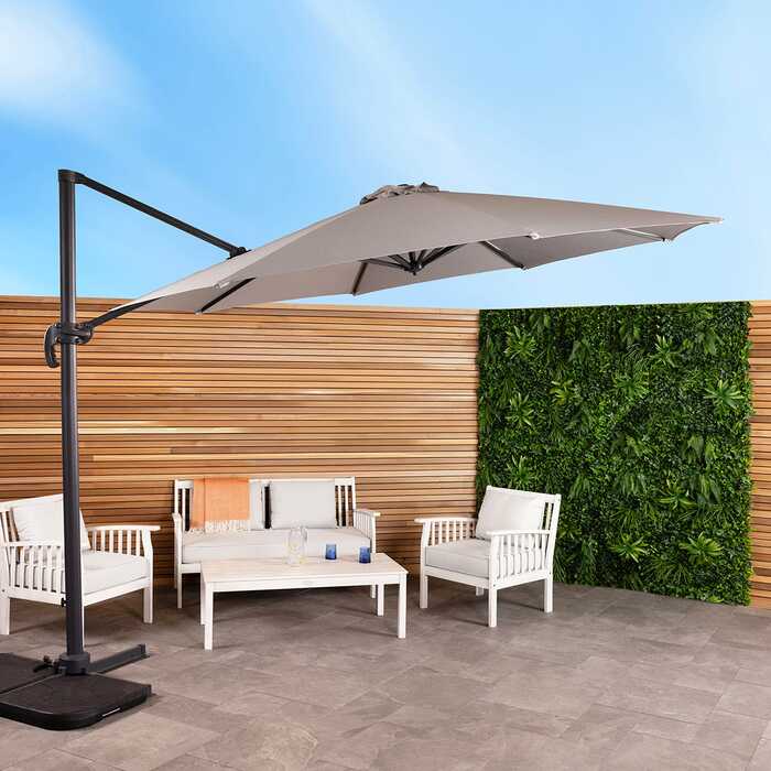 3. 5m X-Large Hanging Banana Cantilever Parasol - Grey
