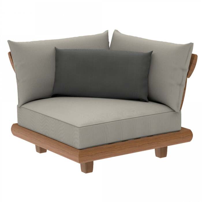 Alexander Rose Outdoor Sorrento Lounge Corner Modular Chair with Cushion, Grafito
