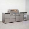 Draco Grills 6 Burner BBQ Modular Outdoor Kitchen with Double Drawers and Single Fridge Unit, Late February 2026