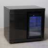 Draco Grills Outdoor Black Stainless Steel Single Fridge Cabinet with Granite Top