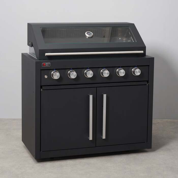Draco Grills Fusion Black 6 Burner Gas Barbecue with Cabinet, Mid February 2026