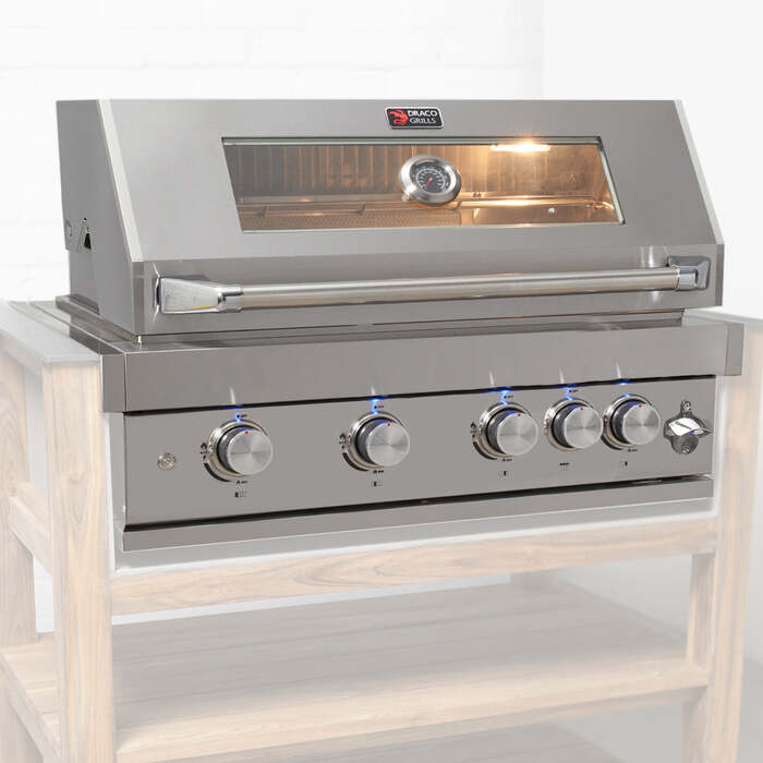Draco Grills Z440B Deluxe 4 Burner Stainless Steel Build In Gas Barbecue, Mid February 2026