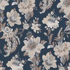 Abode Edward Floral Damask Wallpaper Navy Erismann 05550