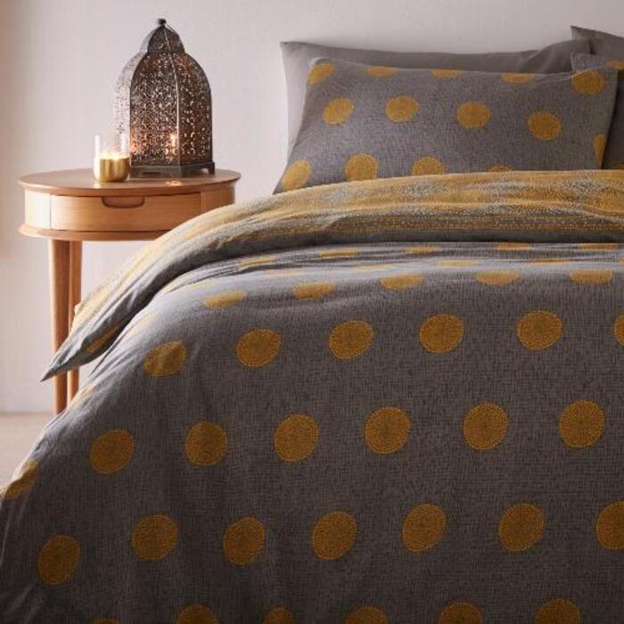 Polycotton Ochre Sun - Extra Large Single Duvet Cover Set