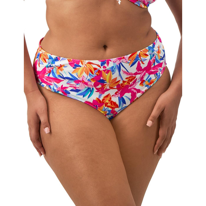 Elomi Savaneta Mid Rise Bikini Brief - White - XL - 16
