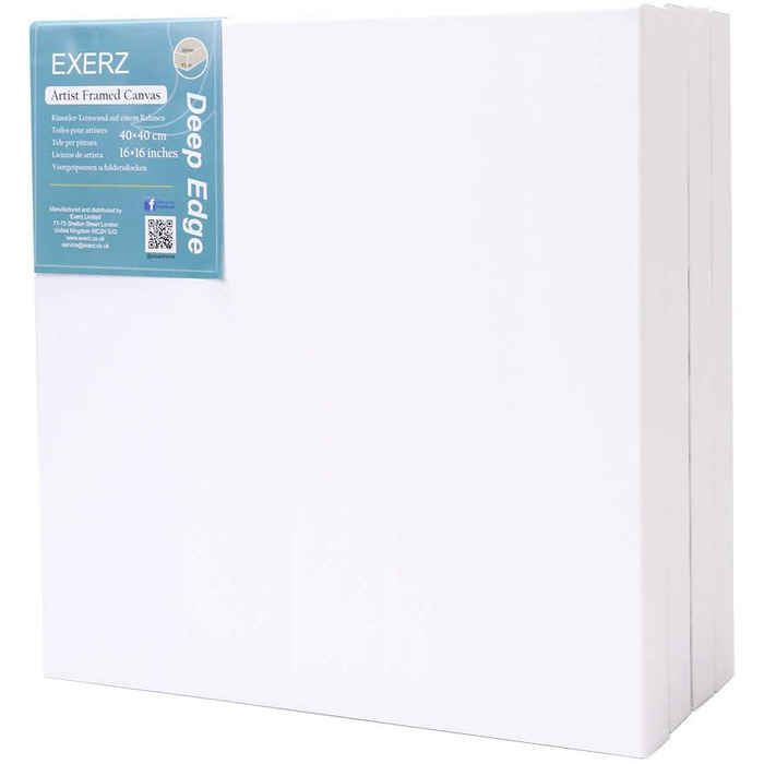 EXERZ 30x40cm Framed Canvas Deep Edge 3. 8cm/ 380GSM/ Stretched A3 Canvas 100% Cotton - 4pk