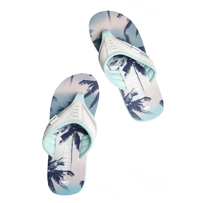 Weird Fish Thurleston Printed Flip Flops Aqua Marine 3