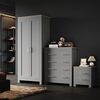 ELEGANT Cabinet Furniture Set 2 Door Bedroom Wardrobe and 4 Drawer Chest and Bedside Cabinet Grey