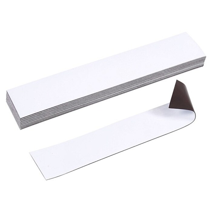 Flexible Magnetic Labels with Drywipe Surface 50 x 300mm Pack 100