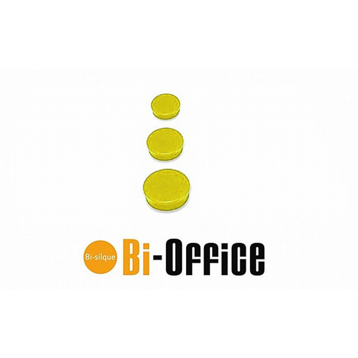 Bi-Office Magnets 30mm Yellow, Pack of 10