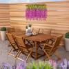 FSC® 100% Certified Acacia Hardwood Furniture Set with Extendable Table & 6 Chairs
