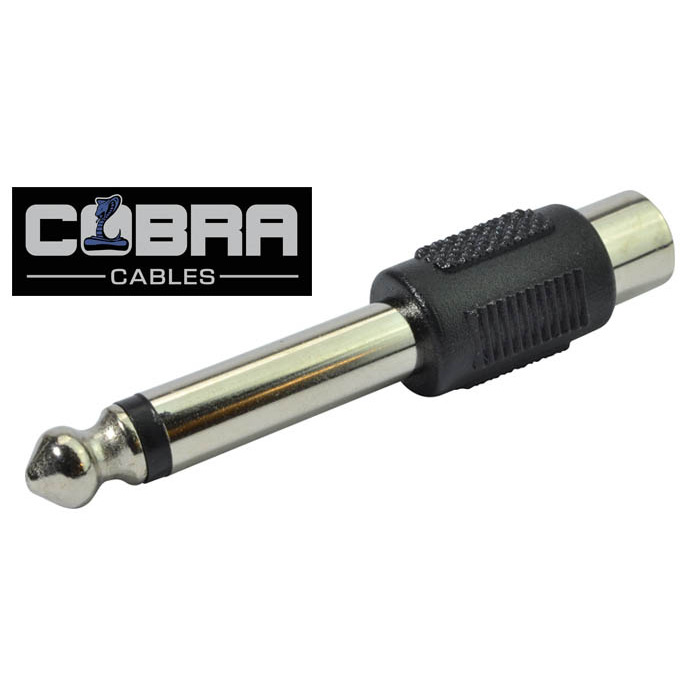 RCA/Phono to 6. 35mm 1/4" Jack Adapter Mono