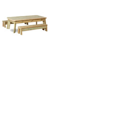 Outdoor Rectangular Table & Bench Set