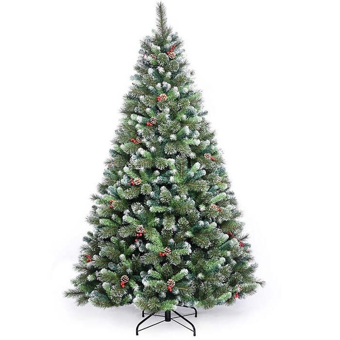 Artificial Christmas Tree Killarney Pine PVC with Metal Stand by Noma, 6ft / 1. 8m