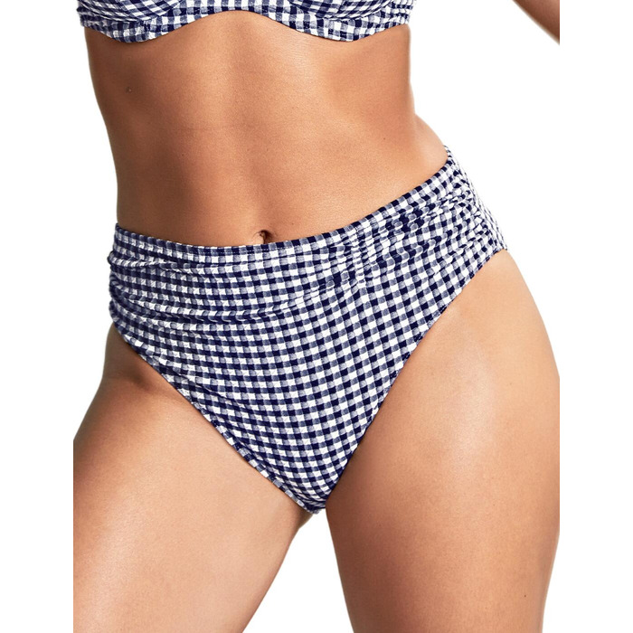 Panache Midi Bikini Brief - Navy Gingham - 2XL - 18