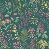 Rural Paradise Floral Sprig Wallpaper Teal