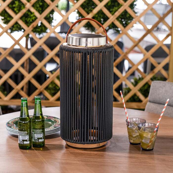 Bracken Outdoors Aurora Straight Charcoal Solar Lantern - Large