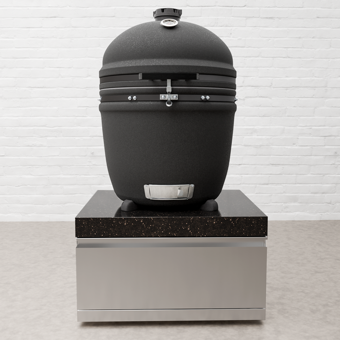 Draco Grills Stainless Steel Kamado Low Cabinet Kamado Ceramic Egg 27"